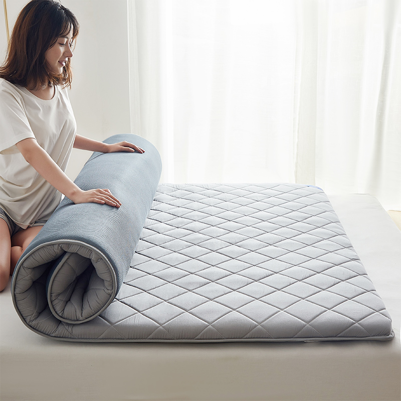 2022新款全棉斜方格抗菌床垫—厚度4.5厘米 0.9*2.0米 灰色