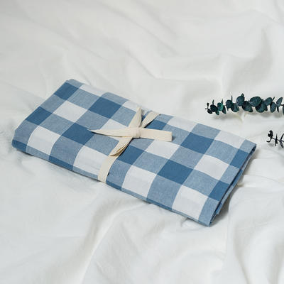 水洗棉基础款新花型单品（枕套） 48cmX74cm/对 蓝白三分格