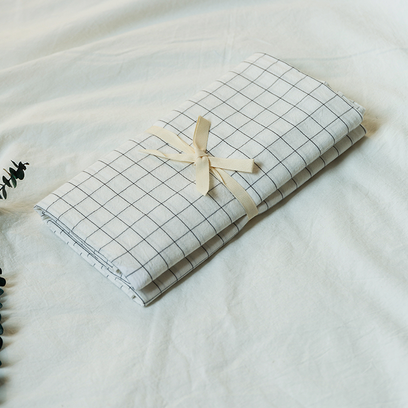 水洗棉基础款新花型单品（枕套） 48cmX74cm/对 小白格