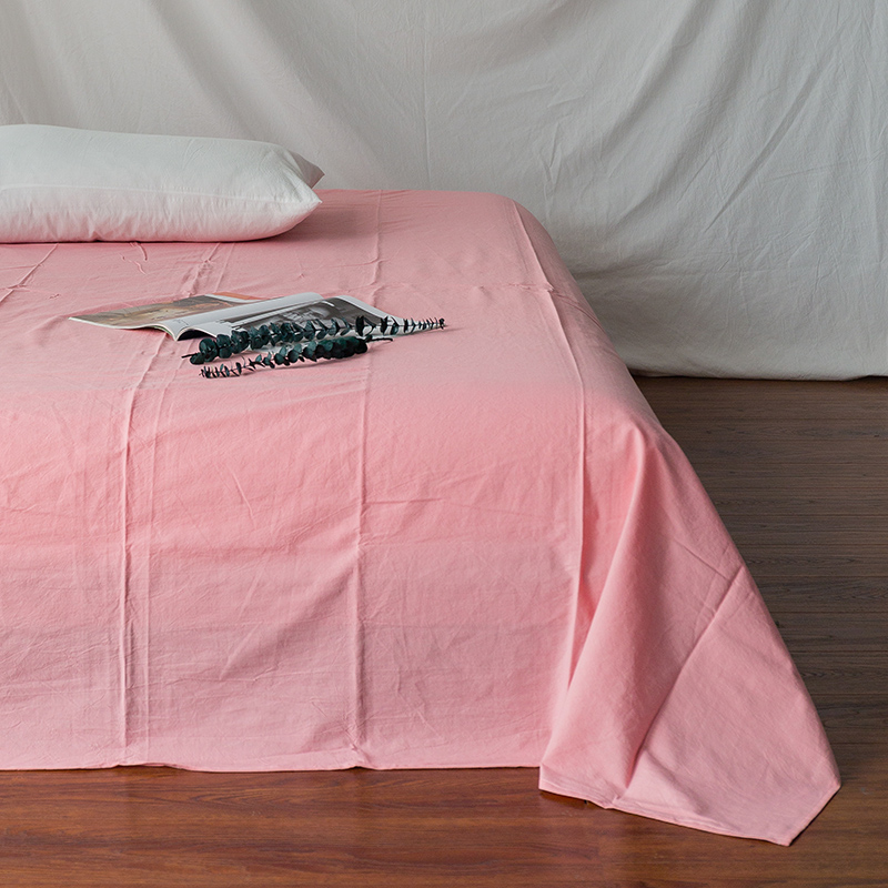 全棉色织精梳水洗棉 单品床单床笠 150cmx200cm 床笠 粉红