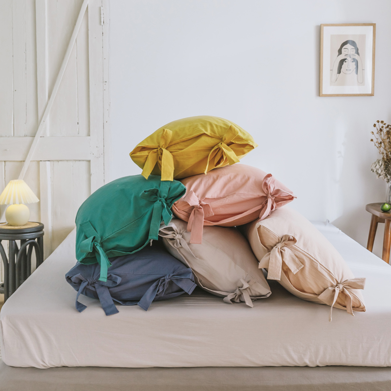 2019新款-水洗棉绑带款四件套 床单款1.8m（6英尺）床 组合图