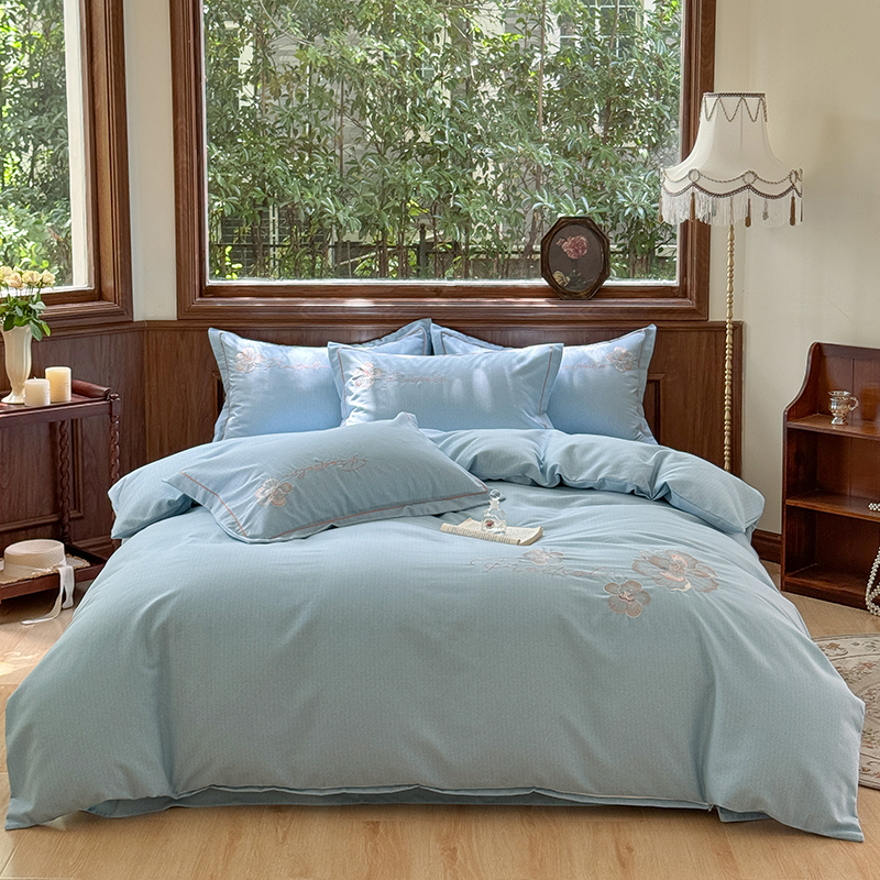 2024新款全棉纯棉生态磨毛绣花四件套