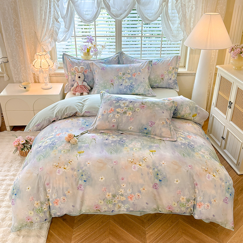 2025新款数码印花AB版四件套 曲悠