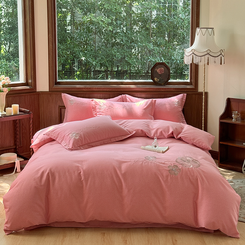 2024新款全棉纯棉生态磨毛绣花四件套