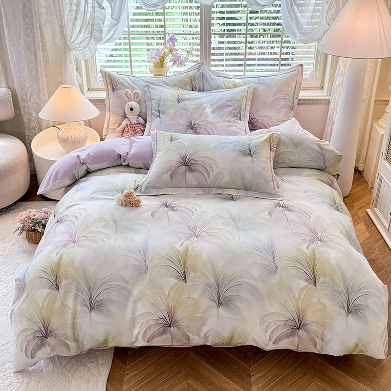 2025新款数码印花AB版四件套 茵茵花季