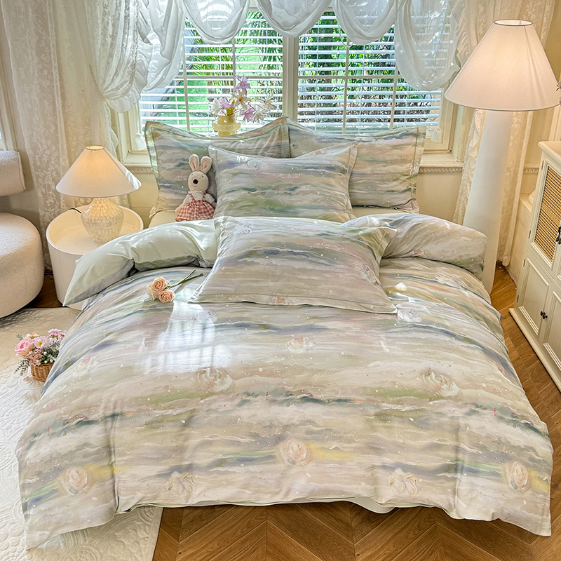 2025新款数码印花AB版四件套 靓彩