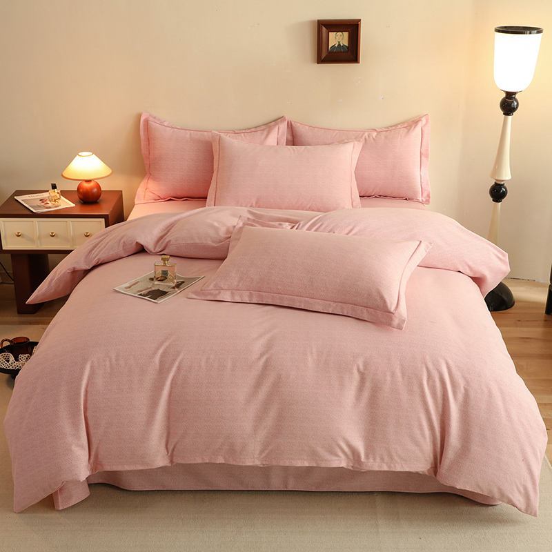 2024新款热款高密新疆棉纯色磨毛四件套