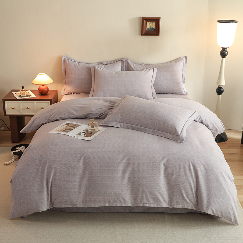 2024新款热款高密新疆棉纯色磨毛四件套