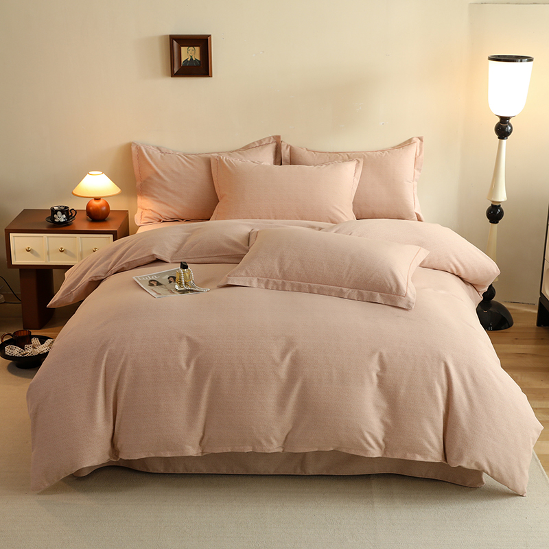 2024新款热款高密新疆棉纯色磨毛四件套