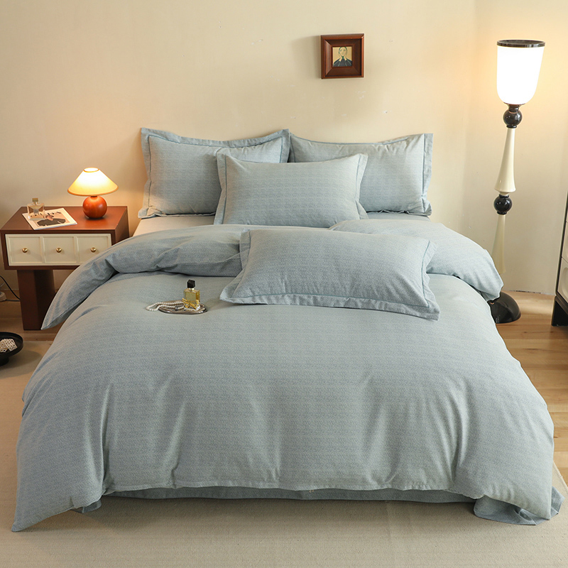 2024新款热款高密新疆棉纯色磨毛四件套