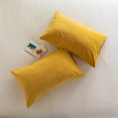 2020新款-天鹅绒单枕套混搭棚拍图 48*74cm/对 暖黄