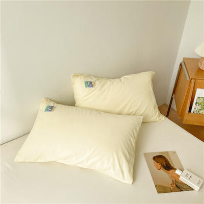 2021新款全棉水洗棉小红书系列单枕套系列 48*74cm一对 奶黄