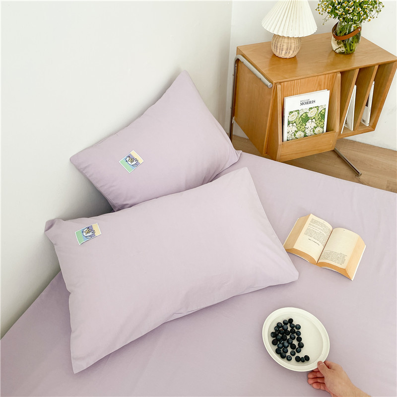 2021新款全棉水洗棉小红书系列单枕套系列 48*74cm一对 紫