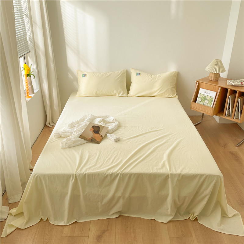 2021新款全棉水洗棉小红书系列单床单系列 床单245×250cm 奶黄
