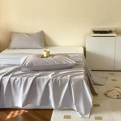 2022新款40s全棉水洗棉纯色单品床单 床单160x230cm 古董白
