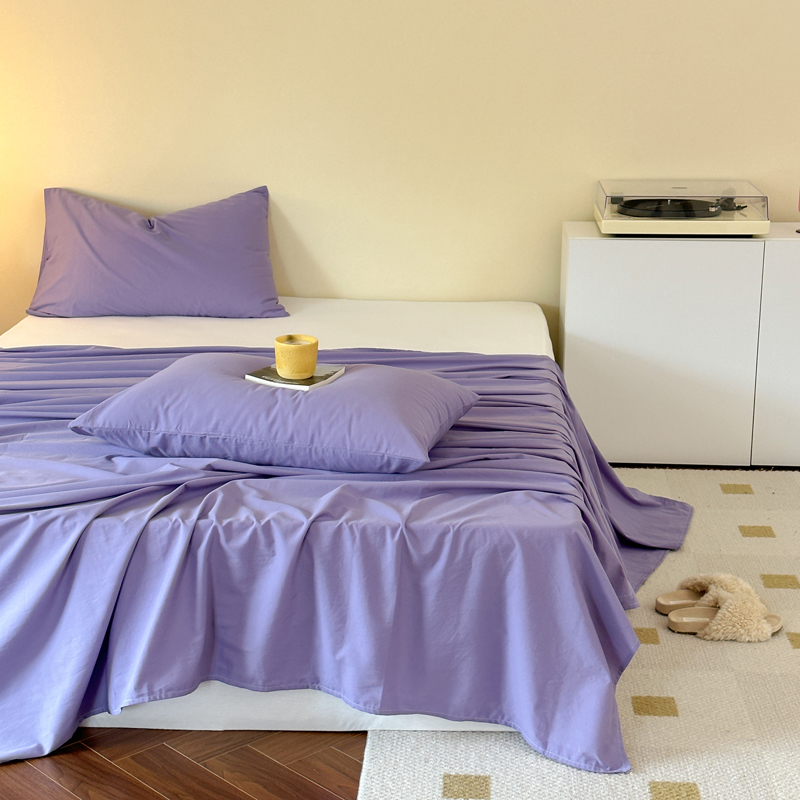 2022新款40s全棉水洗棉纯色单品床单 床单160x230cm 梦紫