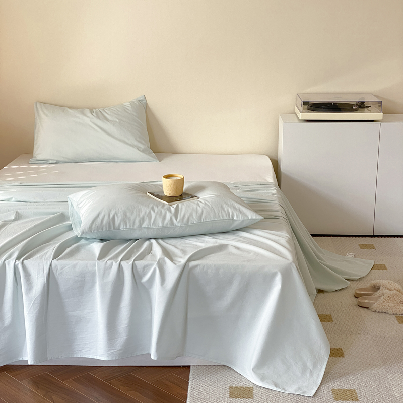 2022新款40s全棉水洗棉纯色单品床单 床单160x230cm 水森林