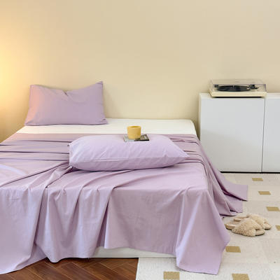2022新款40s全棉水洗棉纯色单品床单 床单160x230cm 香芋紫