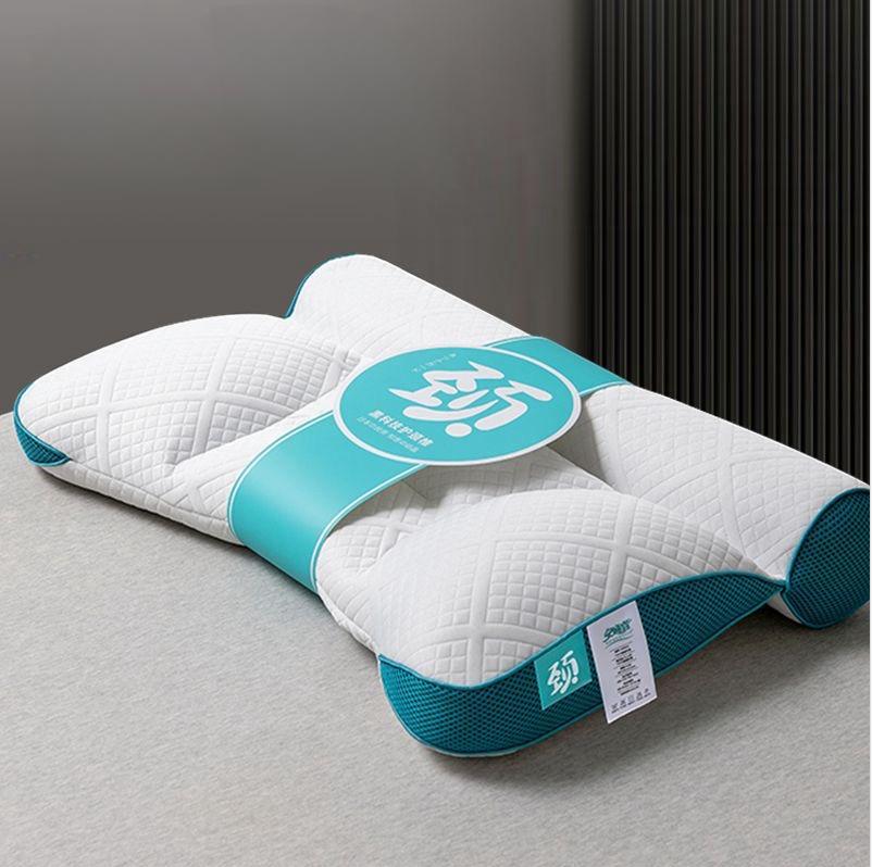 新款日本二代反牵引护颈枕可机洗水洗枕芯 40*60cm 绿色护颈款