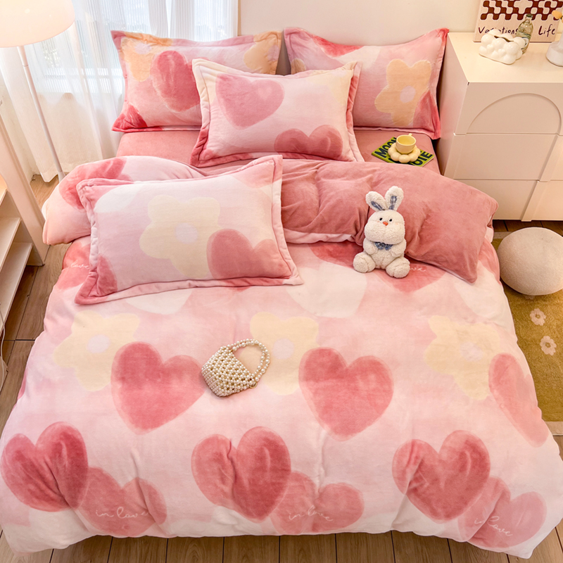 2025新款A类柔软印花牛奶绒四件套