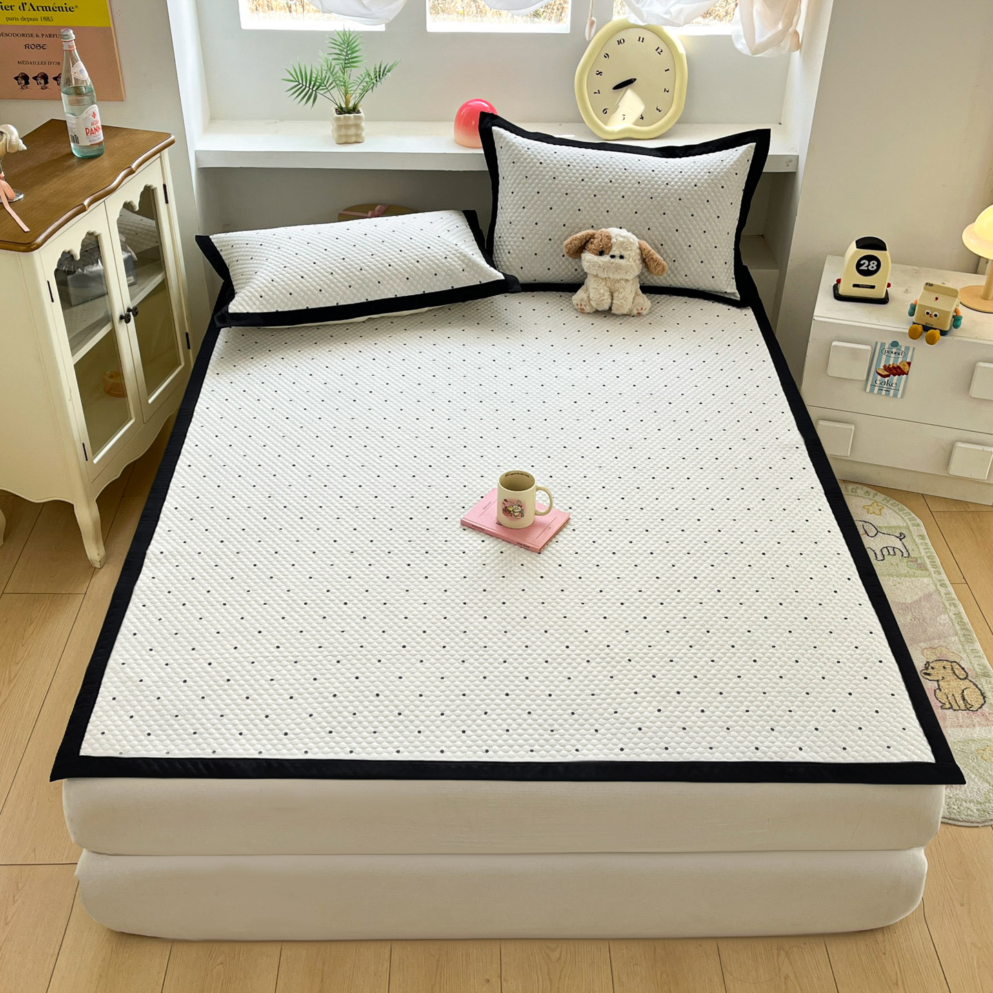 2026新款小清新款数码印花冰豆豆凉席-反面三明治 星光点点