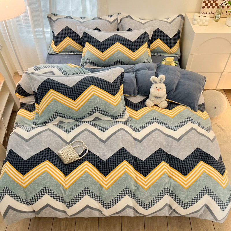 2025新款A类柔软印花牛奶绒四件套