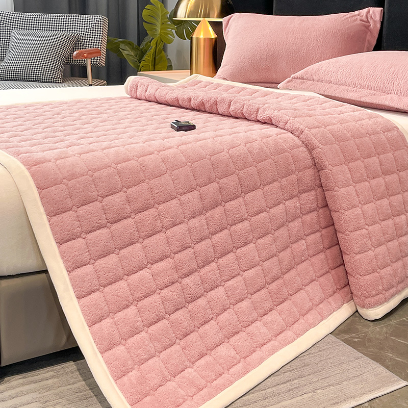 2023新款毛巾暖棉绒床垫系列 0.9x2m床垫 樱桃粉