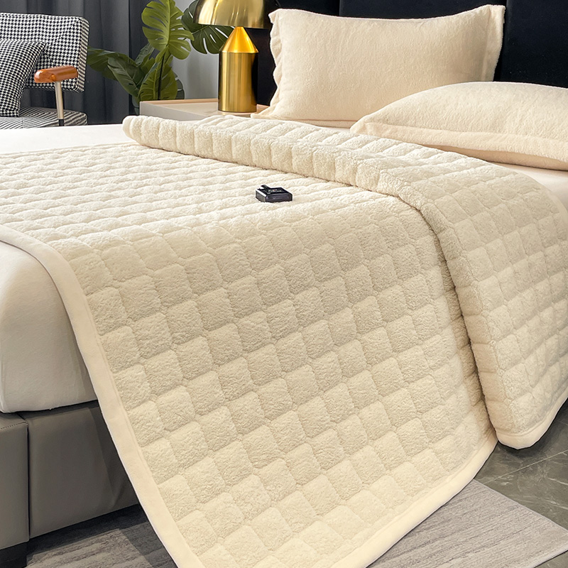 2023新款毛巾暖棉绒床垫系列 0.9x2m床垫 米白