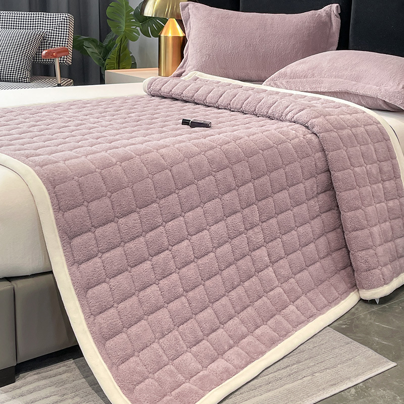 2023新款毛巾暖棉绒床垫系列 0.9x2m床垫 浪漫紫