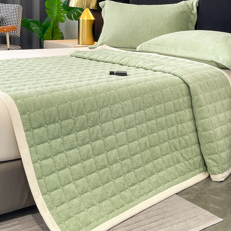 2023新款毛巾暖棉绒床垫系列 0.9x2m床垫 草绿