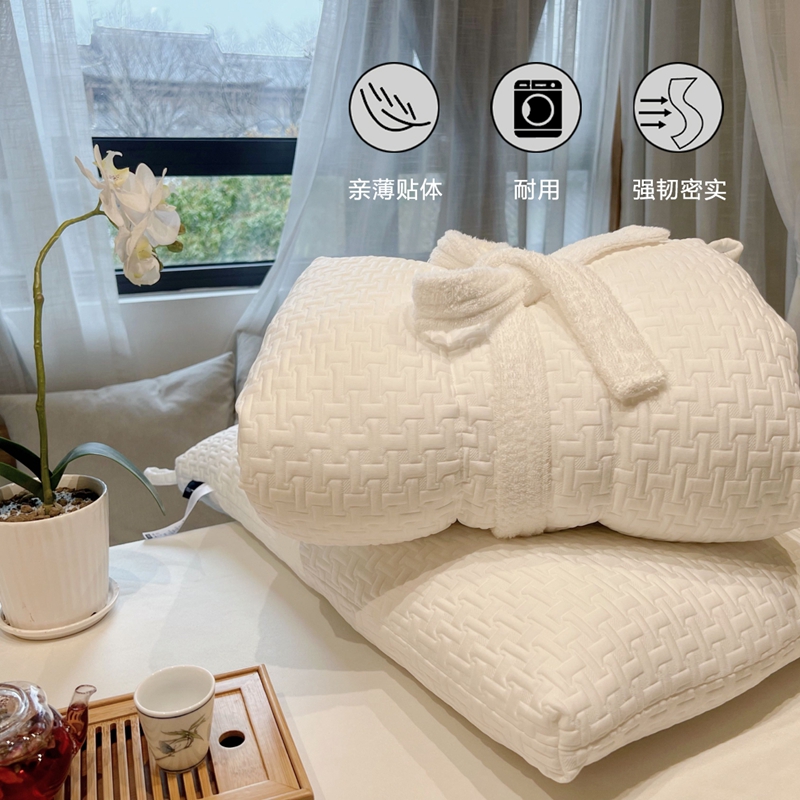 2023新款韩国绒水洗枕灰白两色枕头枕芯 白色