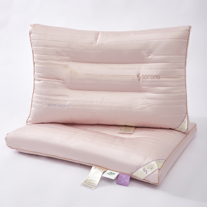 2023新款米丝弹索罗娜杜邦抗菌枕枕头枕芯 杜邦抗菌枕豆沙色-小字母
