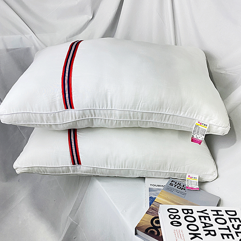 2023新款简约款彩条纯色立体枕芯热款枕头枕芯 彩条立体枕-高枕