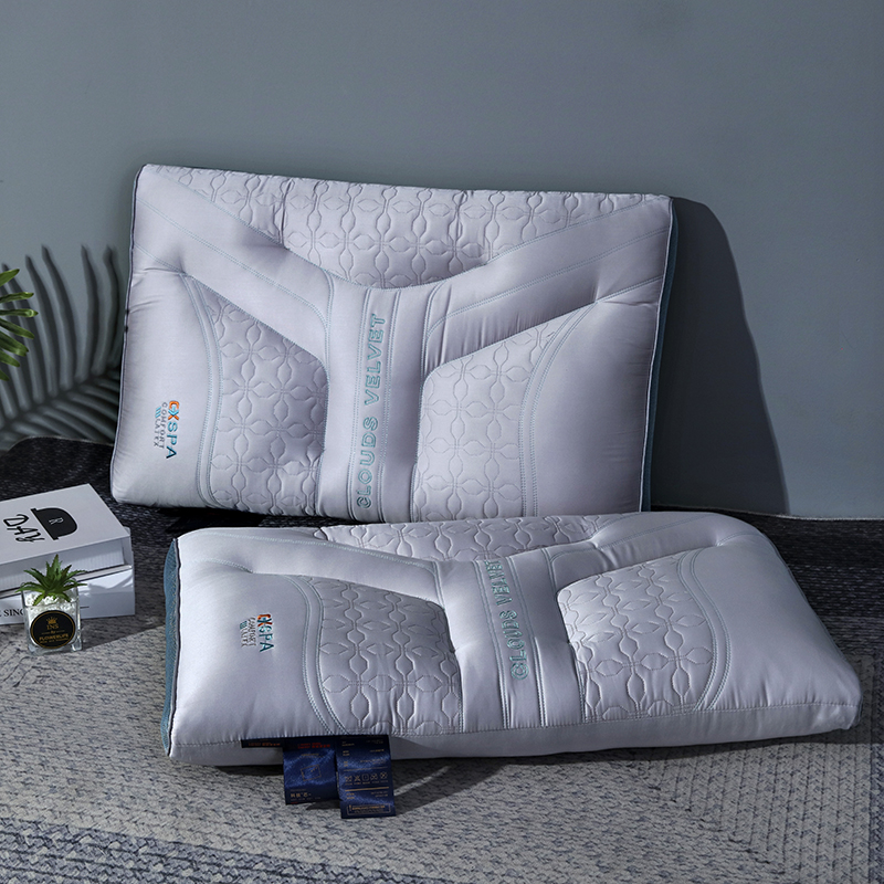 2023新款高档再生纤维透气分区立体包边安睡枕枕头枕芯 分区枕低枕