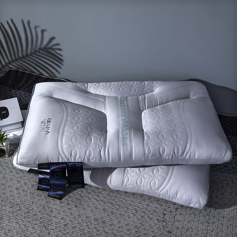 2023新款高档再生纤维透气分区立体包边安睡枕枕头枕芯 分区枕高枕