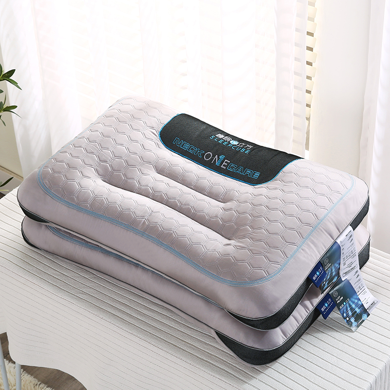 2023新款睡眠乳胶立方护颈枕柔软枕头枕芯-款一 灰色48*74cm/只低枕