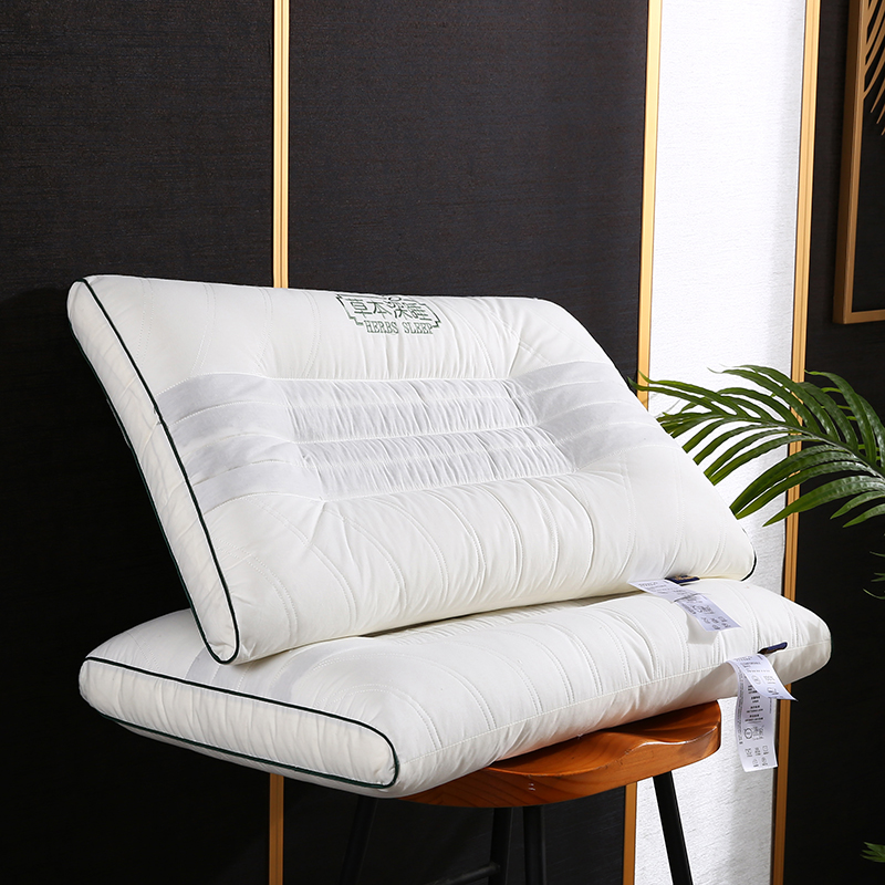 2023新款草本植物深睡决明子健康枕头枕芯系列 白色高枕