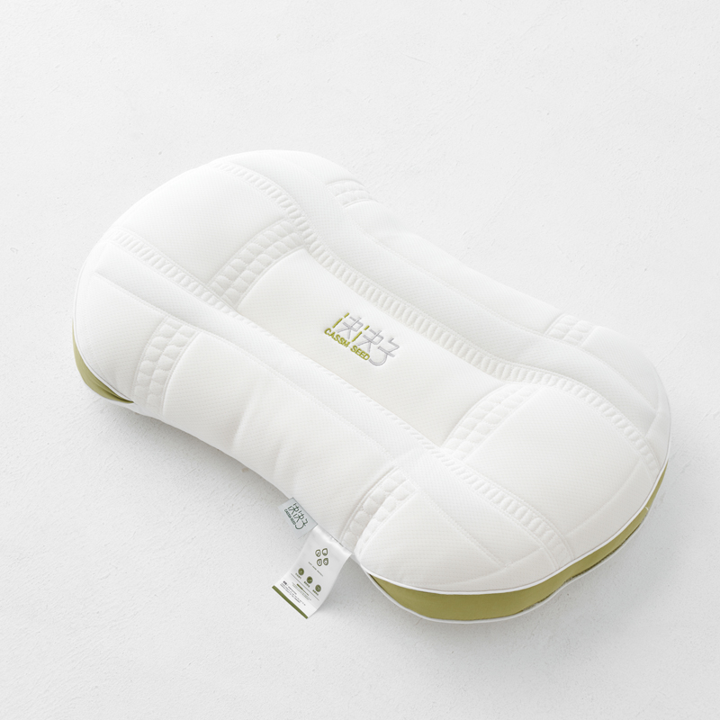 2023新款决决子针织立体滚边乳胶枕芯枕头 绿色-中枕