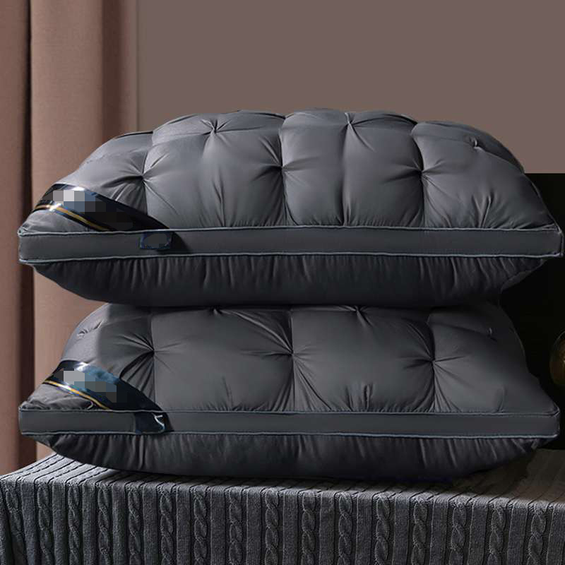 2023新款扭花枕枕头枕芯 700克低枕单只深灰色