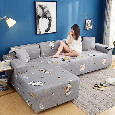 2020新款贵妃沙发套 单人（90-140cm) 瞌睡猫
