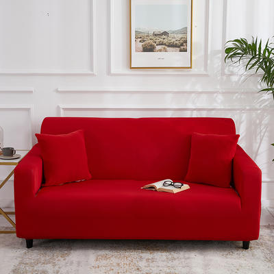 2020新款纯色双人沙发套 单人（90-140cm) 大红色