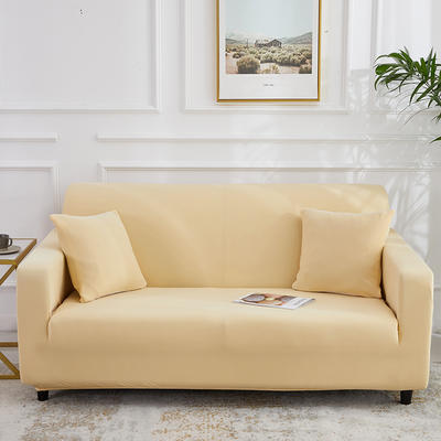 2020新款纯色双人沙发套 单人（90-140cm) 米黄