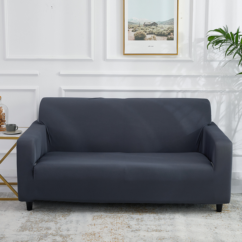 2020新款纯色双人沙发套 单人（90-140cm) 深灰