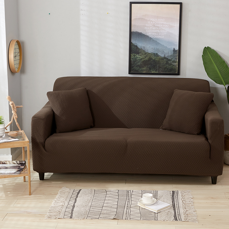 2020新款防水沙发套 单人（90-140cm) 咖啡色