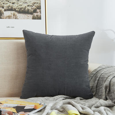 2020新款纯色沙发办公室棉麻抱枕靠枕 45x45cm单套 臻绒-高级灰