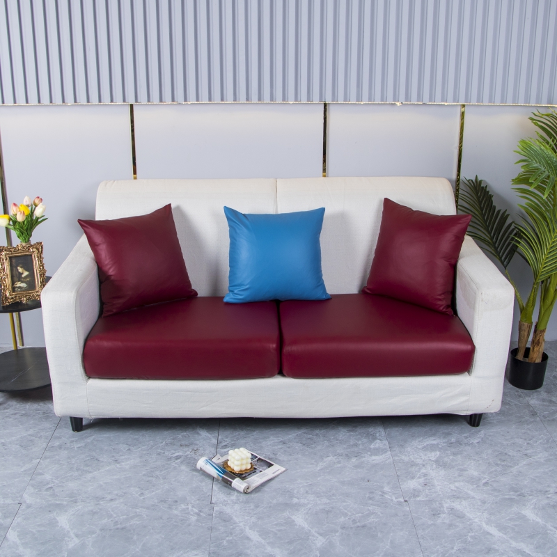 2021新款皮质纯色沙发笠 单人（宽50-65 长50-65） 酒红