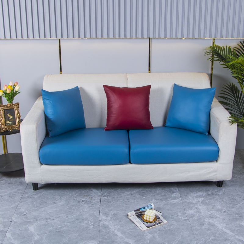 2021新款皮质纯色沙发笠 单人（宽50-65 长50-65） 蓝色