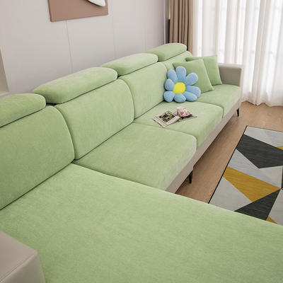 2022新款雪尼尔纯色沙发笠 常规单人（宽50-70，长50-70） 雪尼尔-抹茶绿