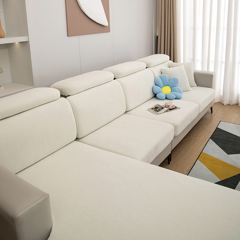 2022新款雪尼尔纯色沙发笠 常规单人（宽50-70，长50-70） 雪尼尔-奶油白