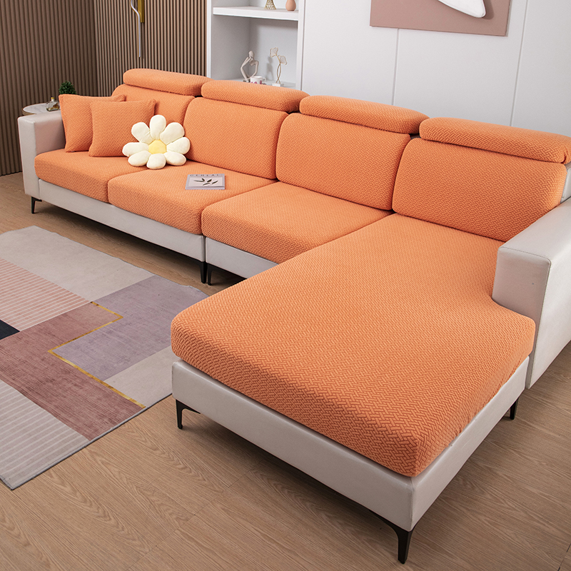 2022新款塔芙蓉纯色沙发笠 常规单人（宽50-70，长50-70） 塔芙蓉-元气橙
